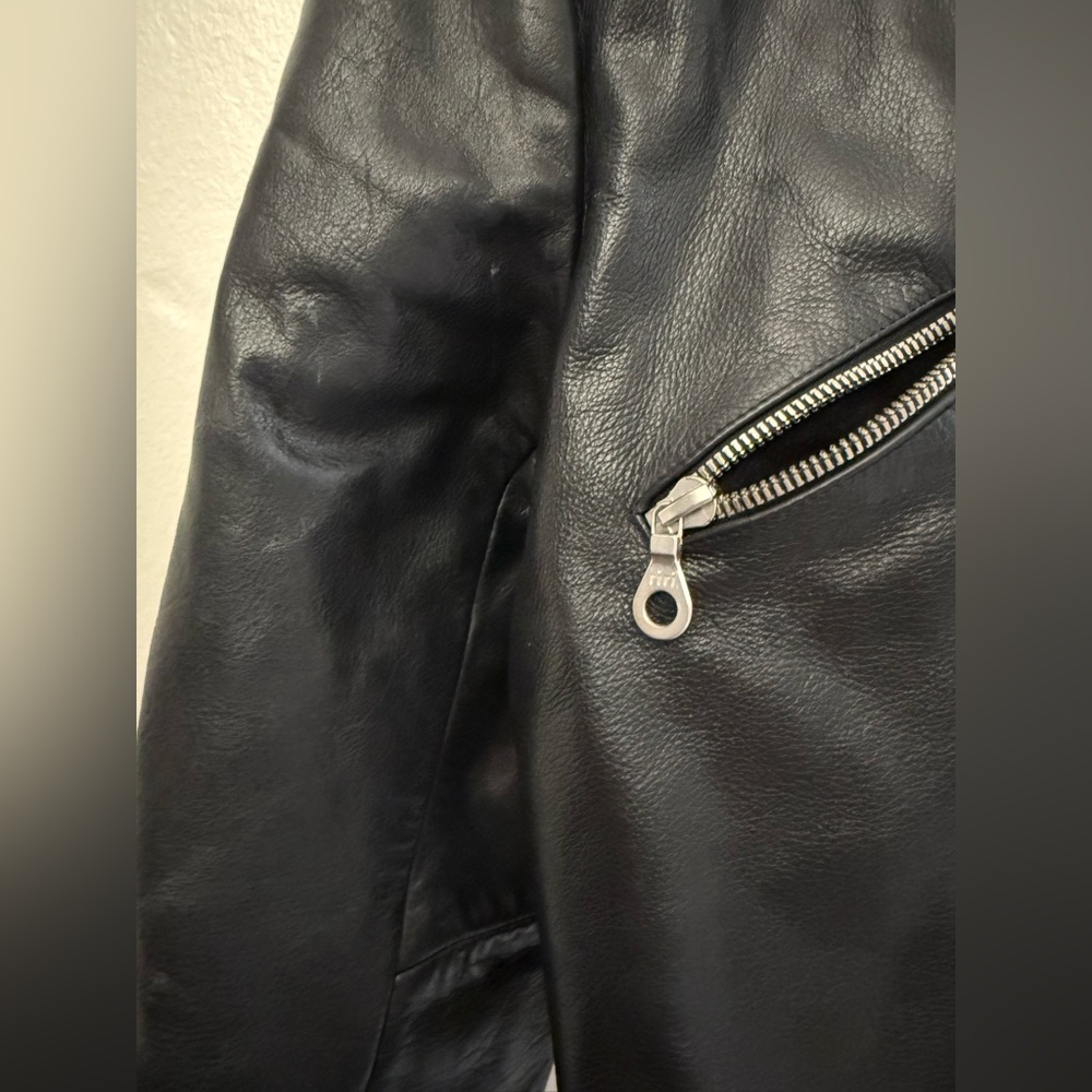 Milwaukee Black Moto Leather Jacket Women's Size Large - Picture 8 of 10